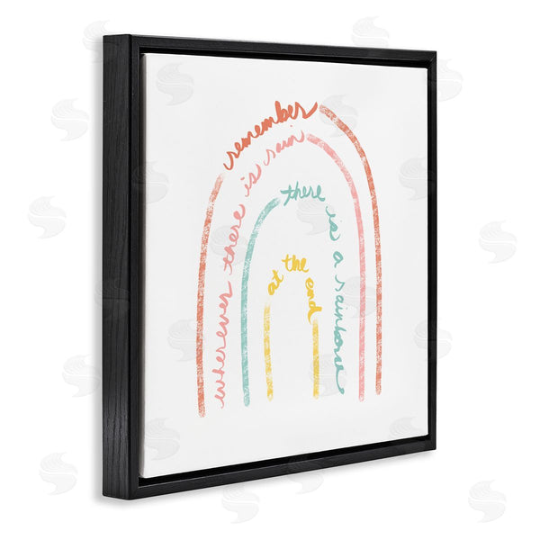 Stupell Industries Anna Quach | Remember Where There Is Rain Phrase Text Rainbow Wall Art