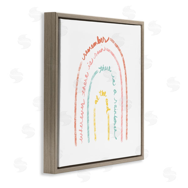 Stupell Industries Anna Quach | Remember Where There Is Rain Phrase Text Rainbow Wall Art