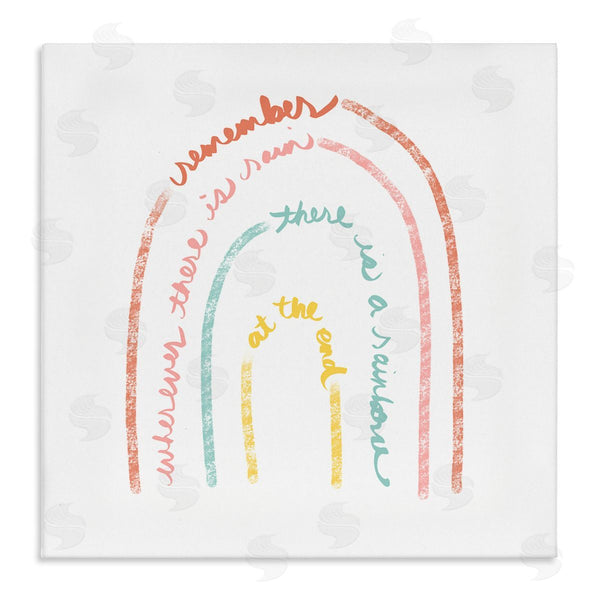 stupell industries Anna Quach | Remember Where There Is Rain Phrase Text Rainbow Wall Art