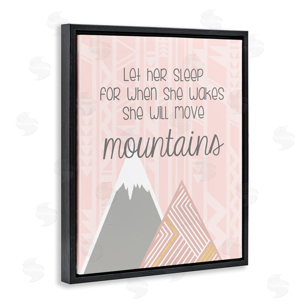 Stupell Industries Anna Quach | She Will Move Mountains Pink Triangular Geometric Pattern Wall Art