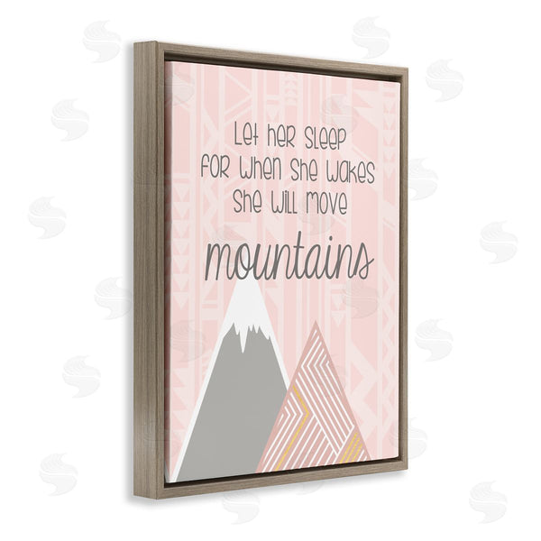 Stupell Industries Anna Quach | She Will Move Mountains Pink Triangular Geometric Pattern Wall Art