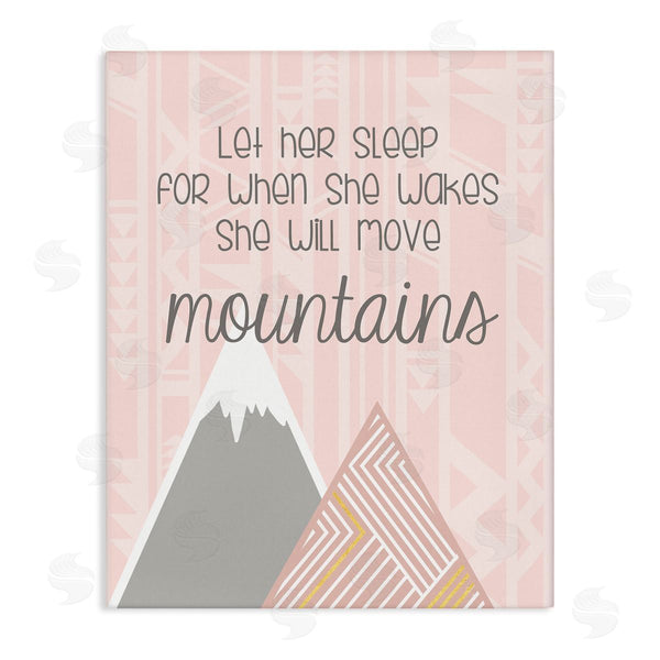 stupell industries Anna Quach | She Will Move Mountains Pink Triangular Geometric Pattern Wall Art