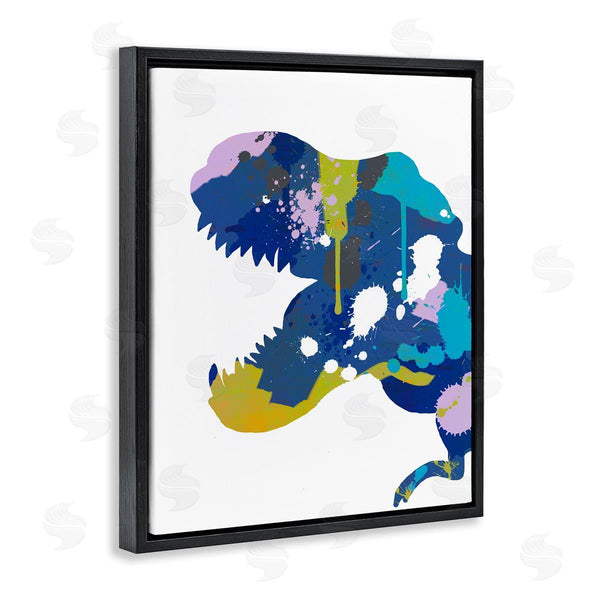 Stupell Industries Anna Quach | T-rex Dinosaur Silhouette Graffiti Paint Abstract Pattern Wall Art