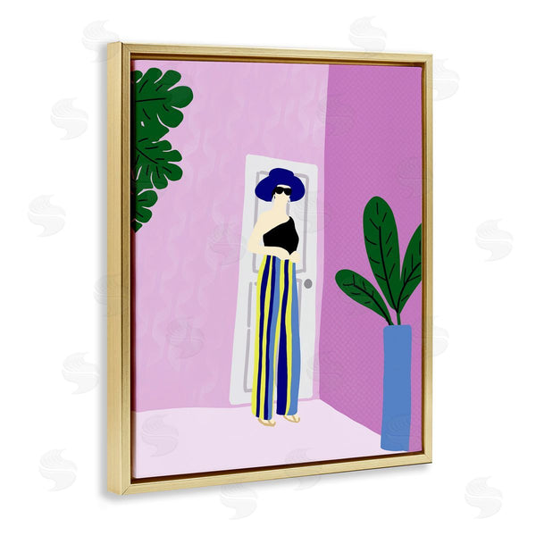 Stupell Industries Anna Quach | Trendy Girl On Purple