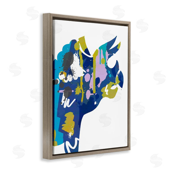 Stupell Industries Anna Quach | Triceratops Dinosaur Silhouette Abstract Graffiti Paint Pattern Wall Art