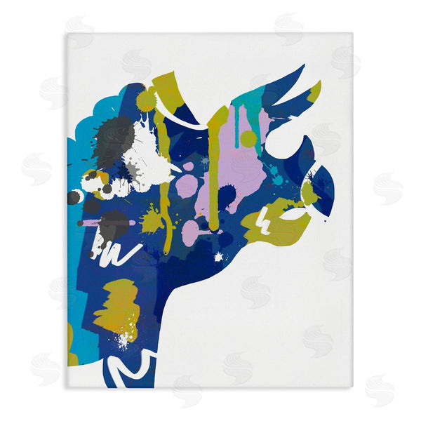 stupell industries Anna Quach | Triceratops Dinosaur Silhouette Abstract Graffiti Paint Pattern Wall Art