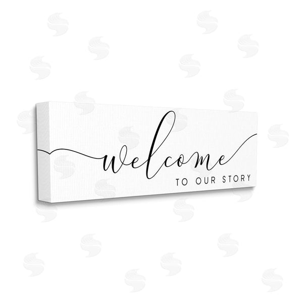 Stupell Industries Anna Quach | Welcome To Our Story Fancy Loving Cursive Script Wall Art