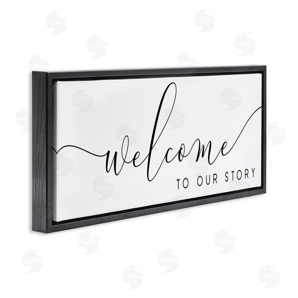 Stupell Industries Anna Quach | Welcome To Our Story Fancy Loving Cursive Script Wall Art