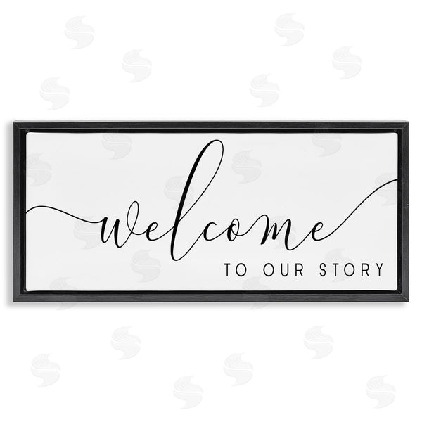 stupell industries Anna Quach | Welcome To Our Story Fancy Loving Cursive Script Wall Art