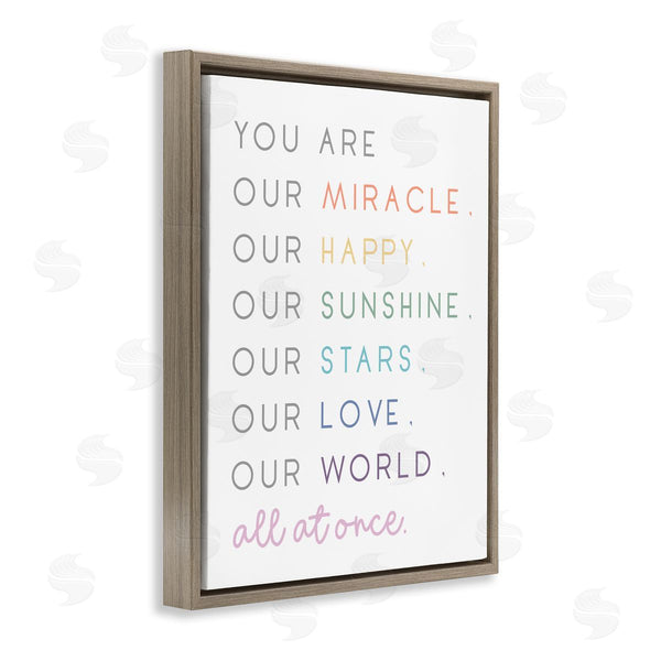 Stupell Industries Anna Quach | You Are Our Miracle List Family Child Phrases Wall Art