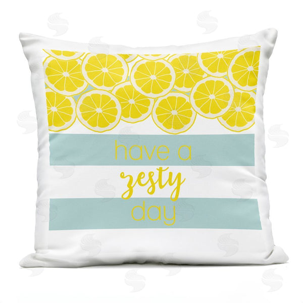 Stupell Industries Anna Quach | Zesty Citrus With Stripes Throw Pillow
