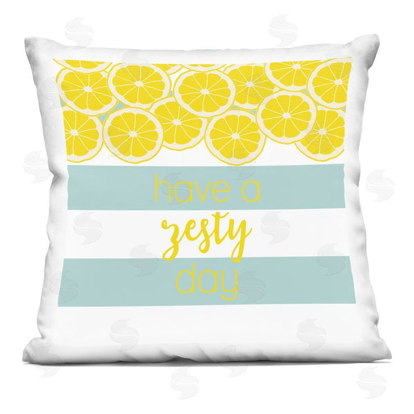 stupell industries Anna Quach | Zesty Citrus with Stripes Throw Pillow