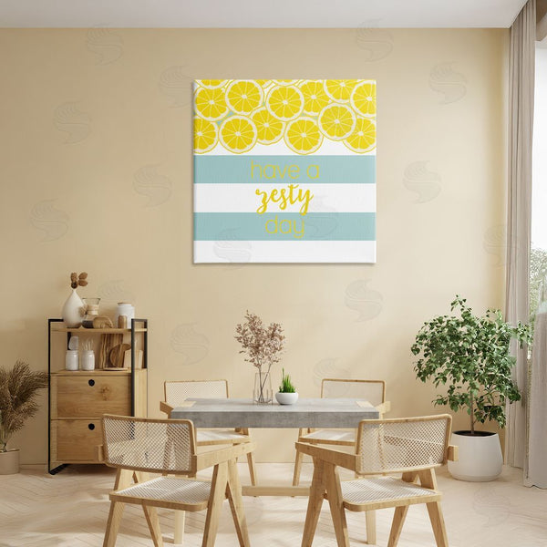 Stupell Industries Anna Quach | Zesty Citrus With Stripes Wall Art