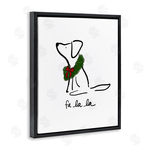 Stupell Industries Anna Whitham | Fa La La Holiday Caroling Dog Line Doodle Wreath Wall Art
