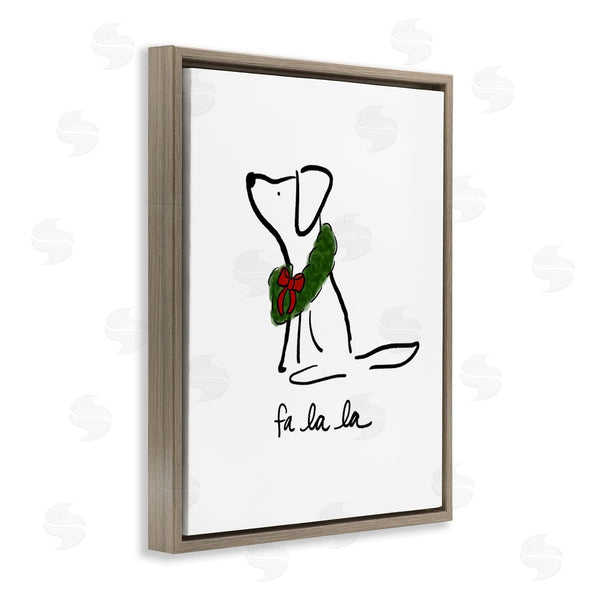 Stupell Industries Anna Whitham | Fa La La Holiday Caroling Dog Line Doodle Wreath Wall Art