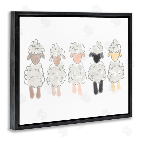 Stupell Industries Anna Whitham | Fluffy Soft Sheep Farm Animal Nursery Drawing Wall Art