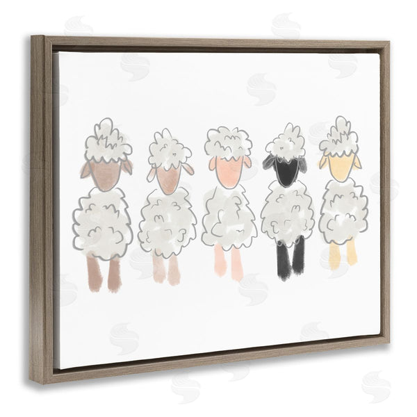 Stupell Industries Anna Whitham | Fluffy Soft Sheep Farm Animal Nursery Drawing Wall Art