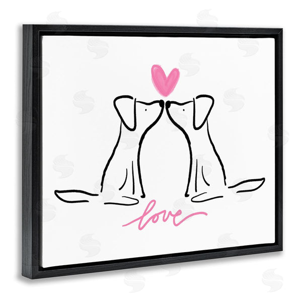 Stupell Industries Anna Whitham | Love Typography Two Dogs Kissing Line Doodle Wall Art