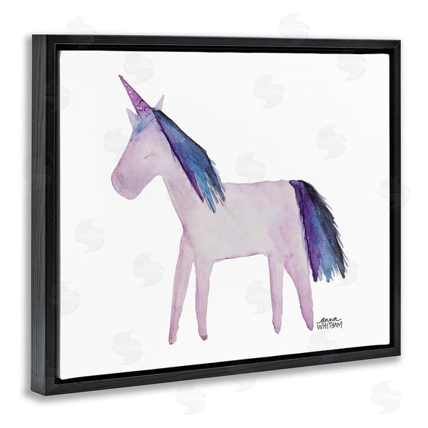 Stupell Industries Anna Whitham | Purple Fantasy Unicorn Pony Watercolor Effect Painting Wall Art
