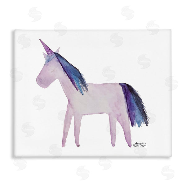 stupell industries Anna Whitham | Purple Fantasy Unicorn Pony Watercolor Effect Painting Wall Art