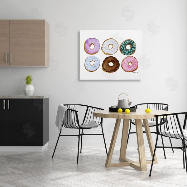 Stupell Industries Anna Whitham | Various Trendy Frosted Sprinkled Donuts Pastries Dessert Wall Art