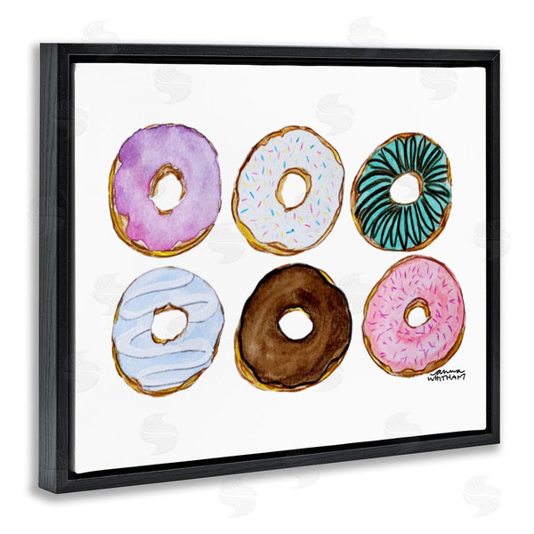 Stupell Industries Anna Whitham | Various Trendy Frosted Sprinkled Donuts Pastries Dessert Wall Art