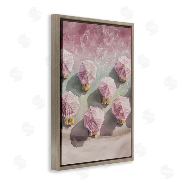 Stupell Industries Annabelle Hall | Aerial Pink Beach Umbrellas
