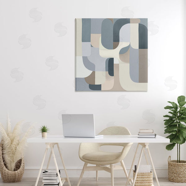 Stupell Industries Annabelle Hall | Bauhaus Blue Curves Wall Art