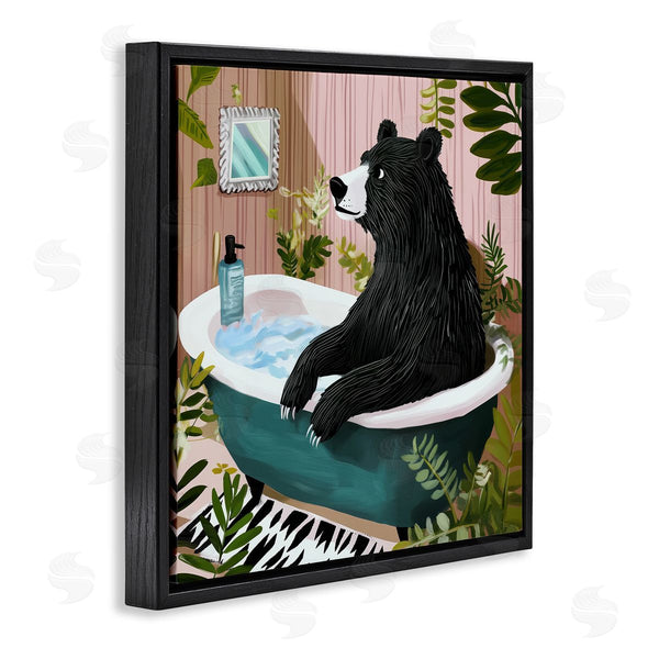 Stupell Industries Annabelle Hall | Bear In Plant Filled Bath