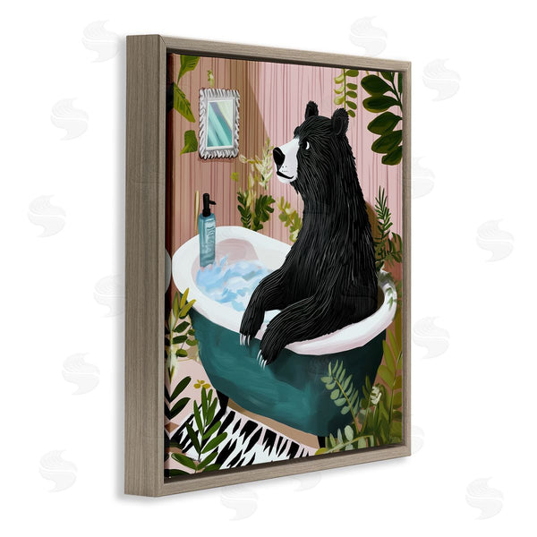 Stupell Industries Annabelle Hall | Bear In Plant Filled Bath