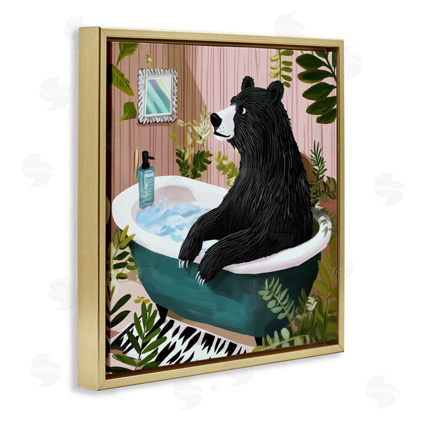 Stupell Industries Annabelle Hall | Bear In Plant Filled Bath
