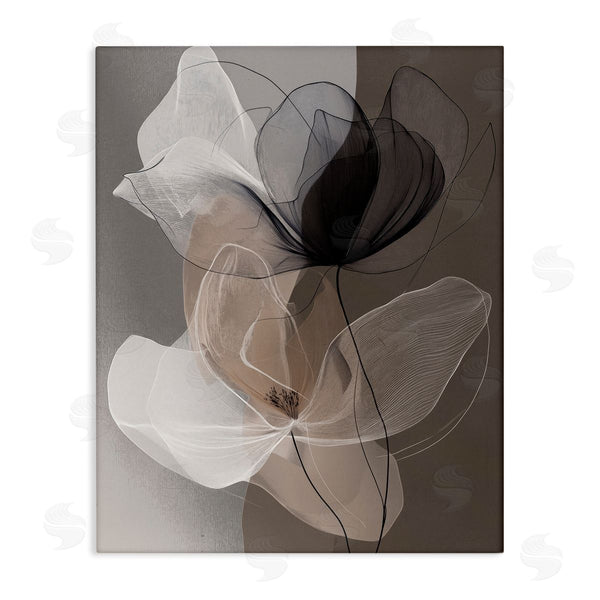 stupell industries Annabelle Hall | Black & Brown Gossamer Flowers