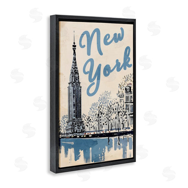 Stupell Industries Annabelle Hall | Blue & Beige New York Travel