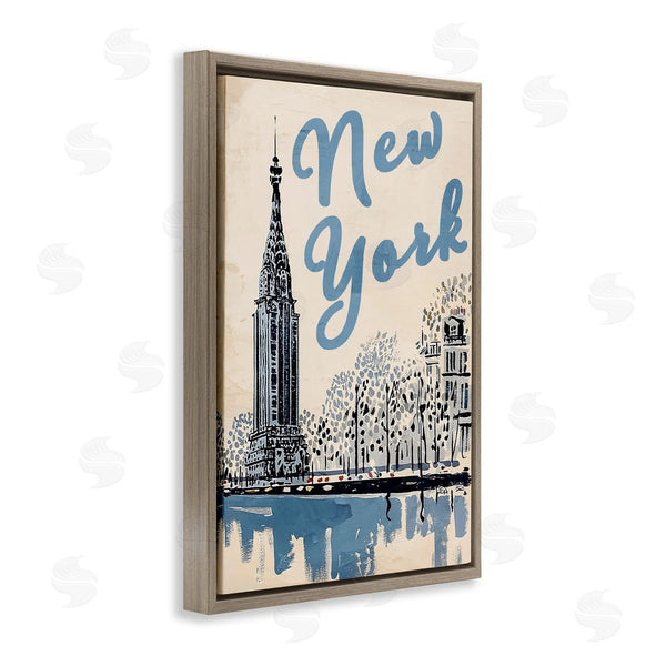 Stupell Industries Annabelle Hall | Blue & Beige New York Travel