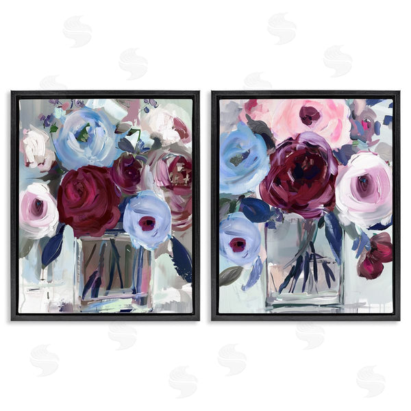 Stupell Industries Annabelle Hall | Burgundy & Blue Bouquets
