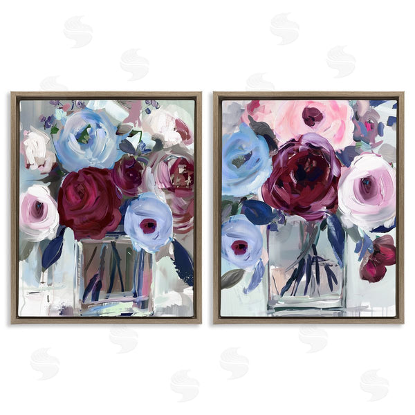 Stupell Industries Annabelle Hall | Burgundy & Blue Bouquets