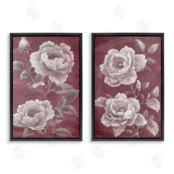 Stupell Industries Annabelle Hall | Burgundy Chambermaid Blossoms