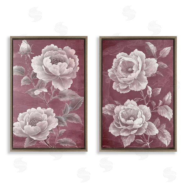 Stupell Industries Annabelle Hall | Burgundy Chambermaid Blossoms