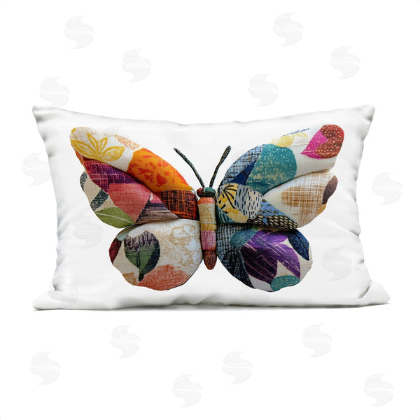 Stupell Industries Annabelle Hall | Butterfly Patchwork Wings Printed Throw Pillow