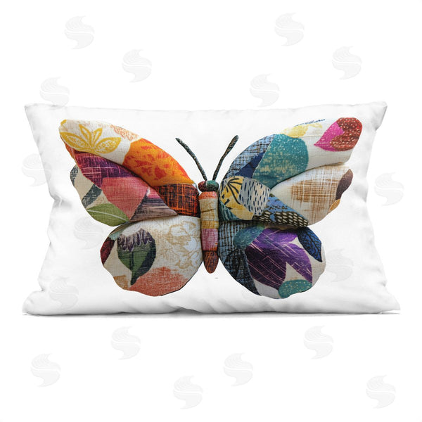 stupell industries Annabelle Hall | Butterfly Patchwork Wings Printed Throw Pillow