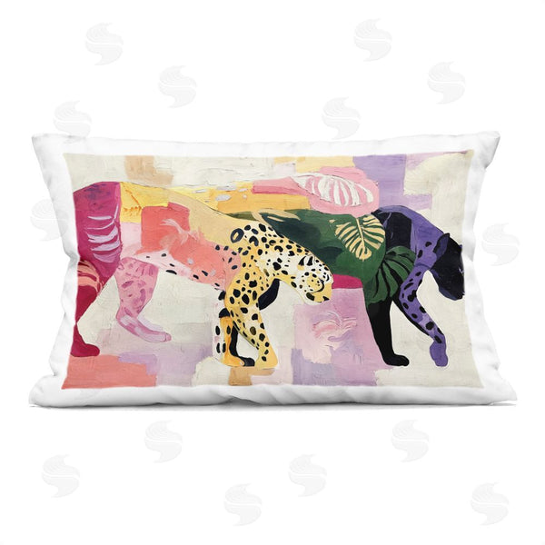 stupell industries Annabelle Hall | Candy Cats Tropical Wildlife Printed Throw Pillow