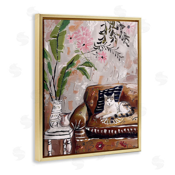 Stupell Industries Annabelle Hall | Cat Nap On Couch Scene Wall Art