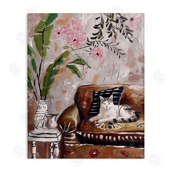 stupell industries Annabelle Hall | Cat Nap on Couch Scene Wall Art