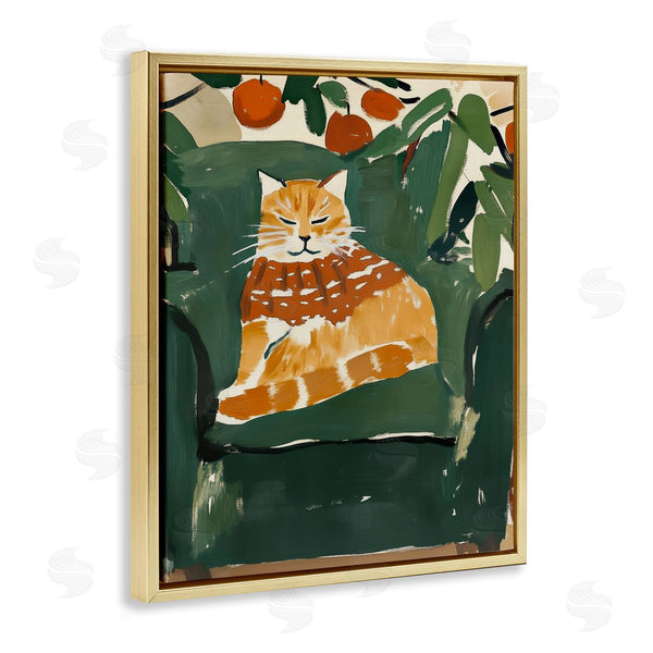 Stupell Industries Annabelle Hall | Chill Tabby Cat With Fruits