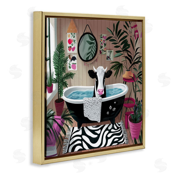 Stupell Industries Annabelle Hall | Cow In Modern Bathroom Space