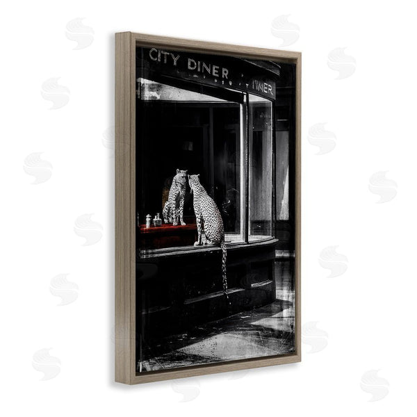Stupell Industries Annabelle Hall | Diner Noir Leopard Reflection