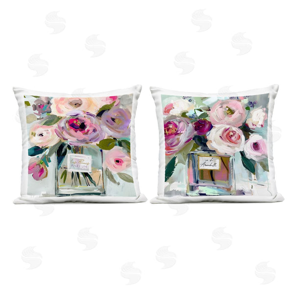 Stupell Industries Annabelle Hall | Fragrance Bottle Bouquet Printed Throw Pillow Set