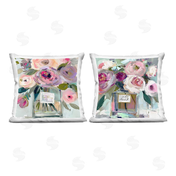 stupell industries Annabelle Hall | Fragrance Bottle Bouquet Printed Throw Pillow Set