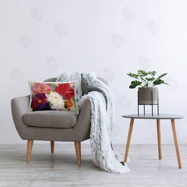 Stupell Industries Annabelle Hall | Haiku Ornate Flower Petals Printed Throw Pillow