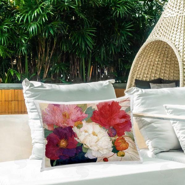 Stupell Industries Annabelle Hall | Haiku Ornate Flower Petals Printed Throw Pillow